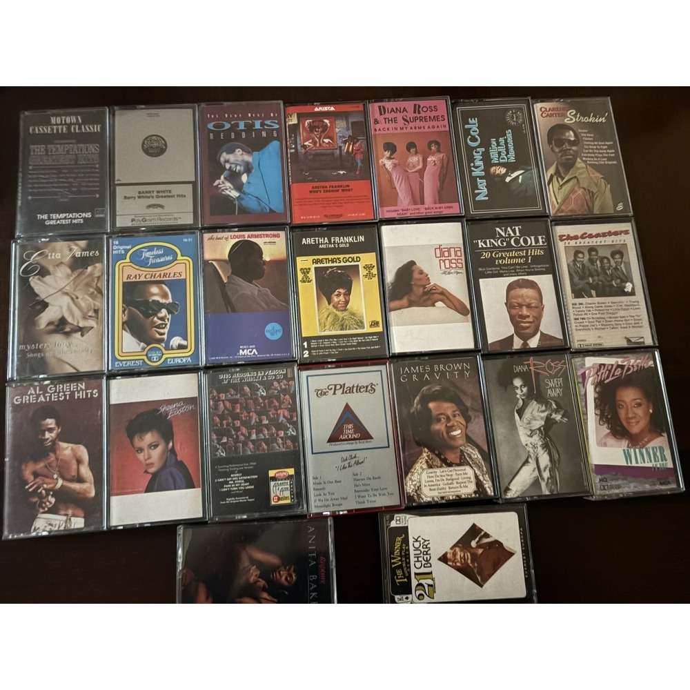 Lot Of  23 Vtg Cassette Tapes R&B, Soul & Funk - Aretha, Patti LaBelle, Al Green